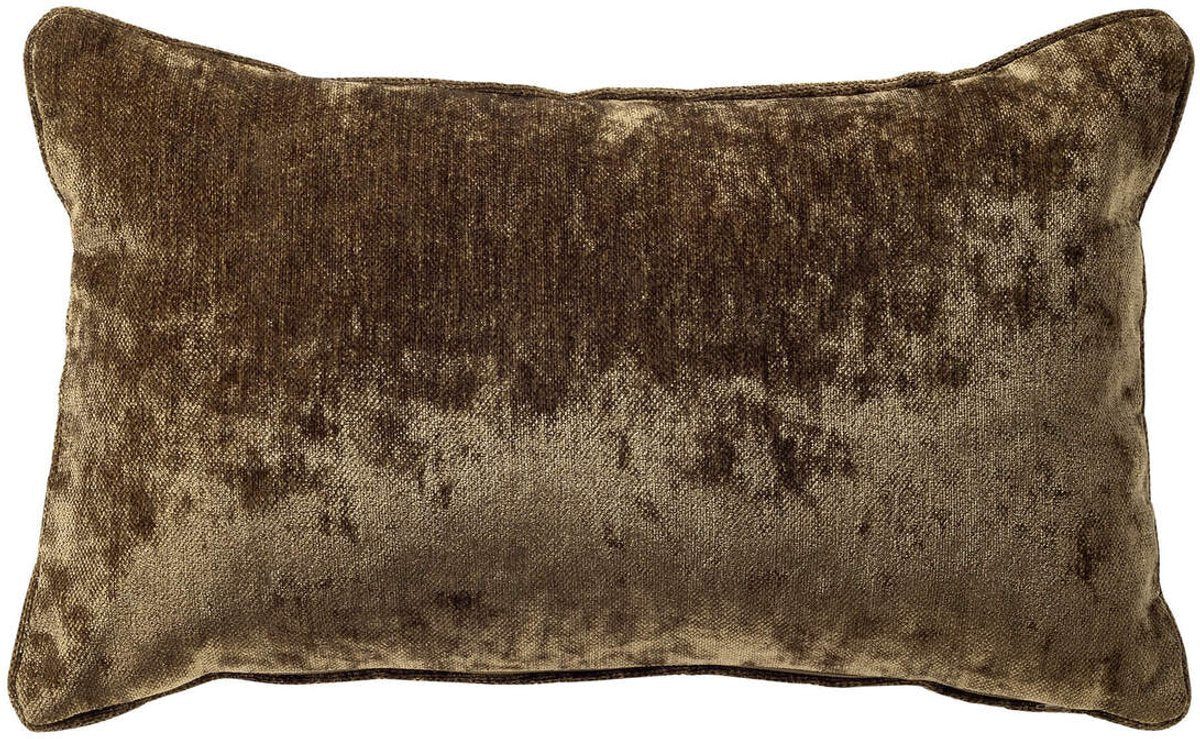 Décor hollandais Lewy - Coussin décoratif 30x50 cm - Velours brillant - Olive militaire - Vert - Coussin intérieur inclus - Coussins de luxe pour canapé de salon