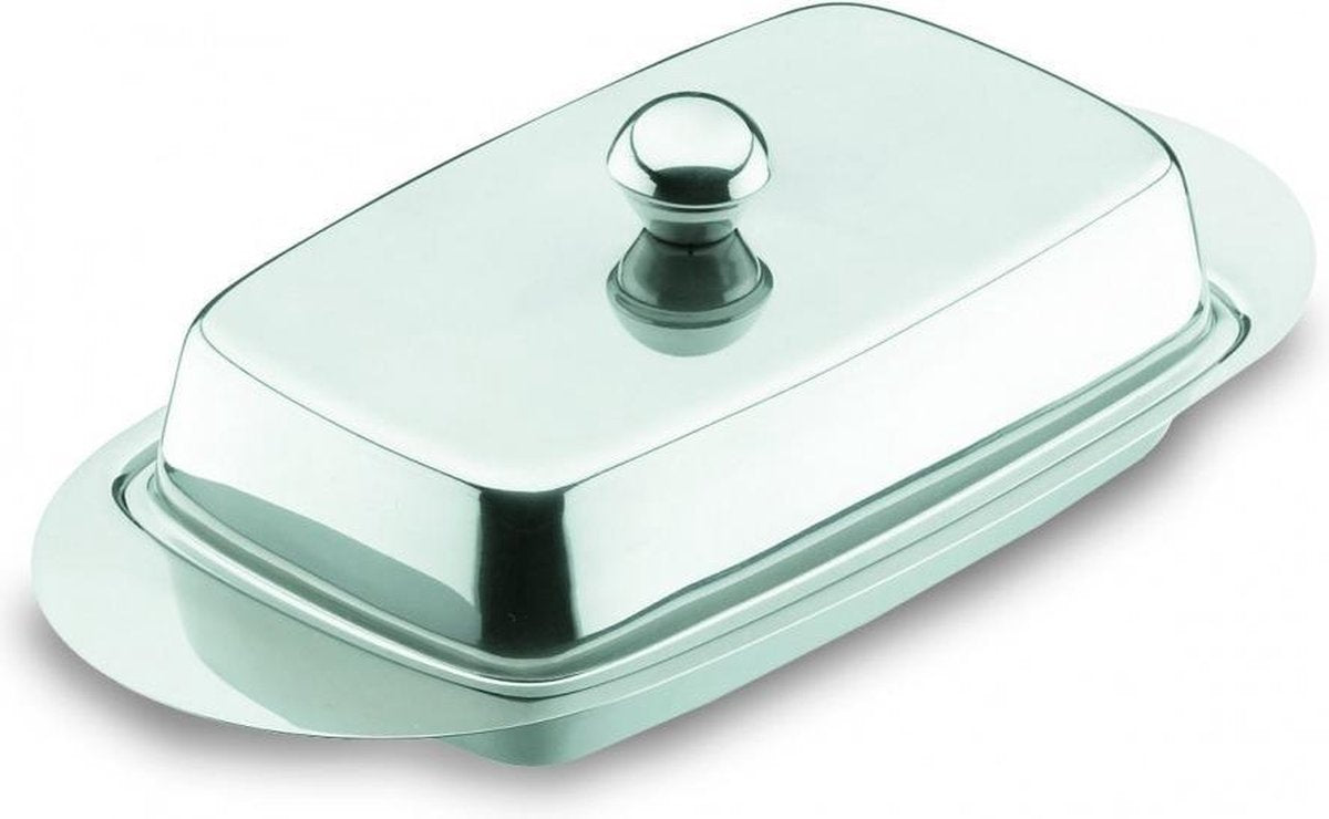 Beurrier Lacor avec couvercle - acier inoxydable