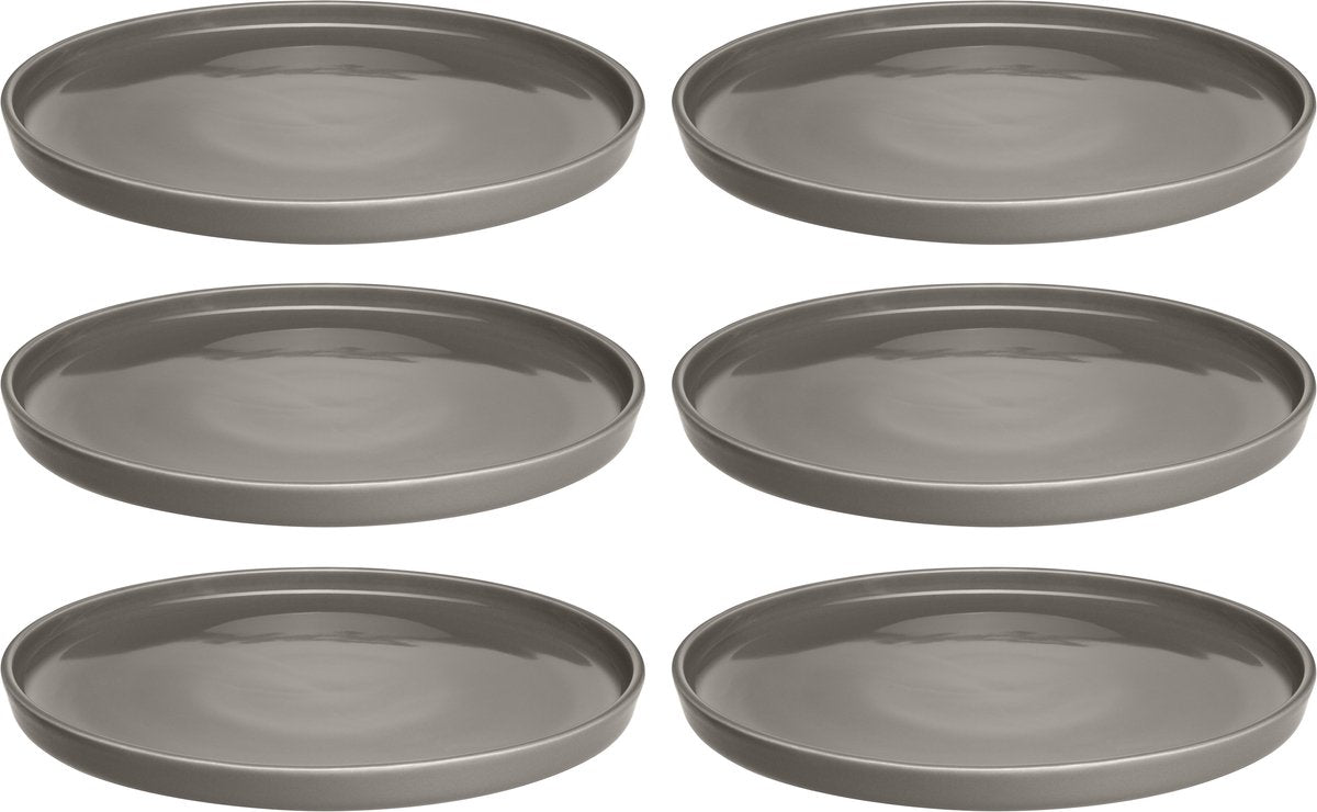 Assiette Leonardo Roma 22cm taupe - set 6