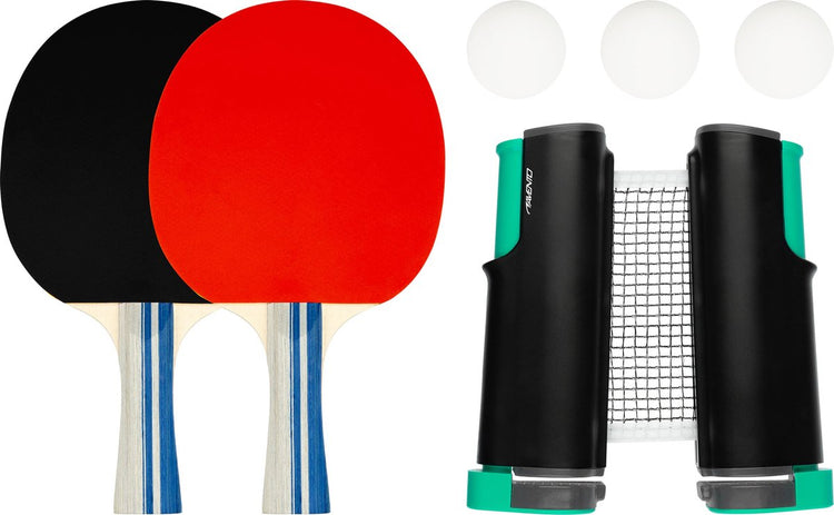 Avento set de tennis de table complet - filet de tennis de table extensible - noir rouge