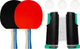 Avento set de tennis de table complet - filet de tennis de table extensible - noir rouge
