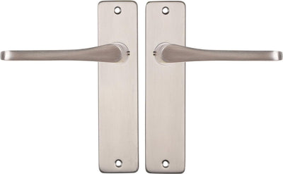 Poignée de porte Starx argent - aspect acier inoxydable - ferrures de porte - poignée de porte avec bouclier - store - poignée de porte papillon - 43 x 180 mm - ø 18 mm