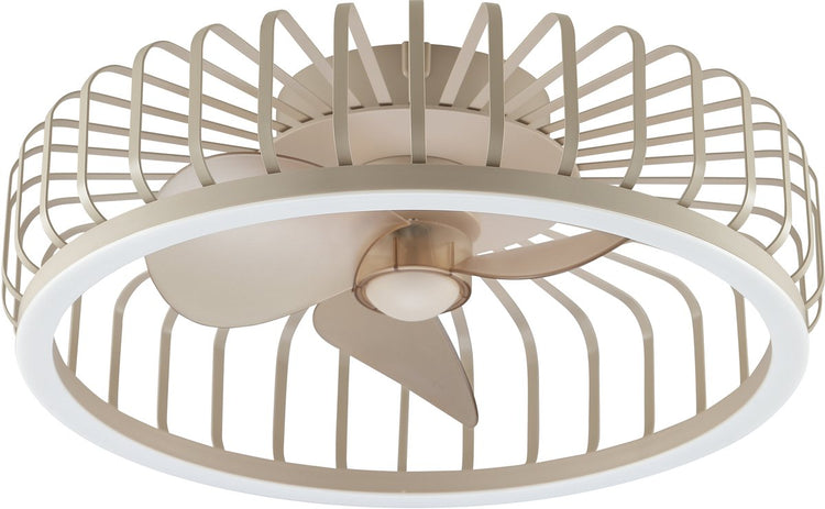 Brilliant capo - ventilateur de plafond - avec éclairage - ø 48 cm - LED 36w - CCT - 2700k-6500k - dimmable - télécommande - beige - très silencieux