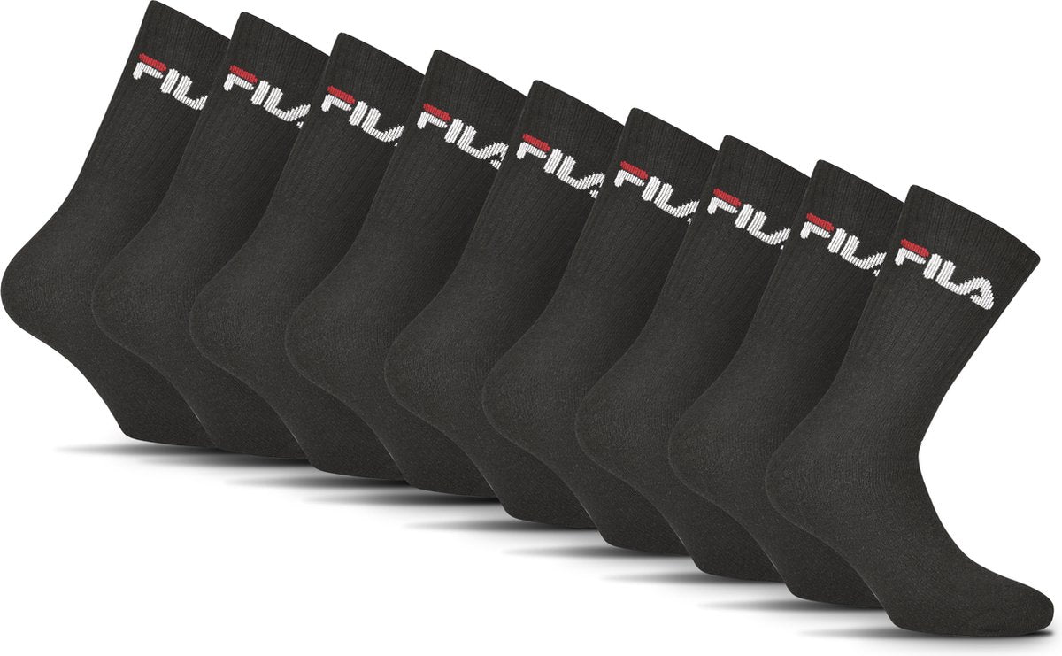 Chaussettes de sport Fila Tennis - taille 43 46 - paquet de 9 - noir