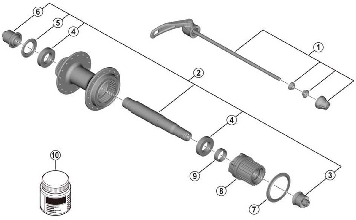 Shimano fh-mt401 roulements argent