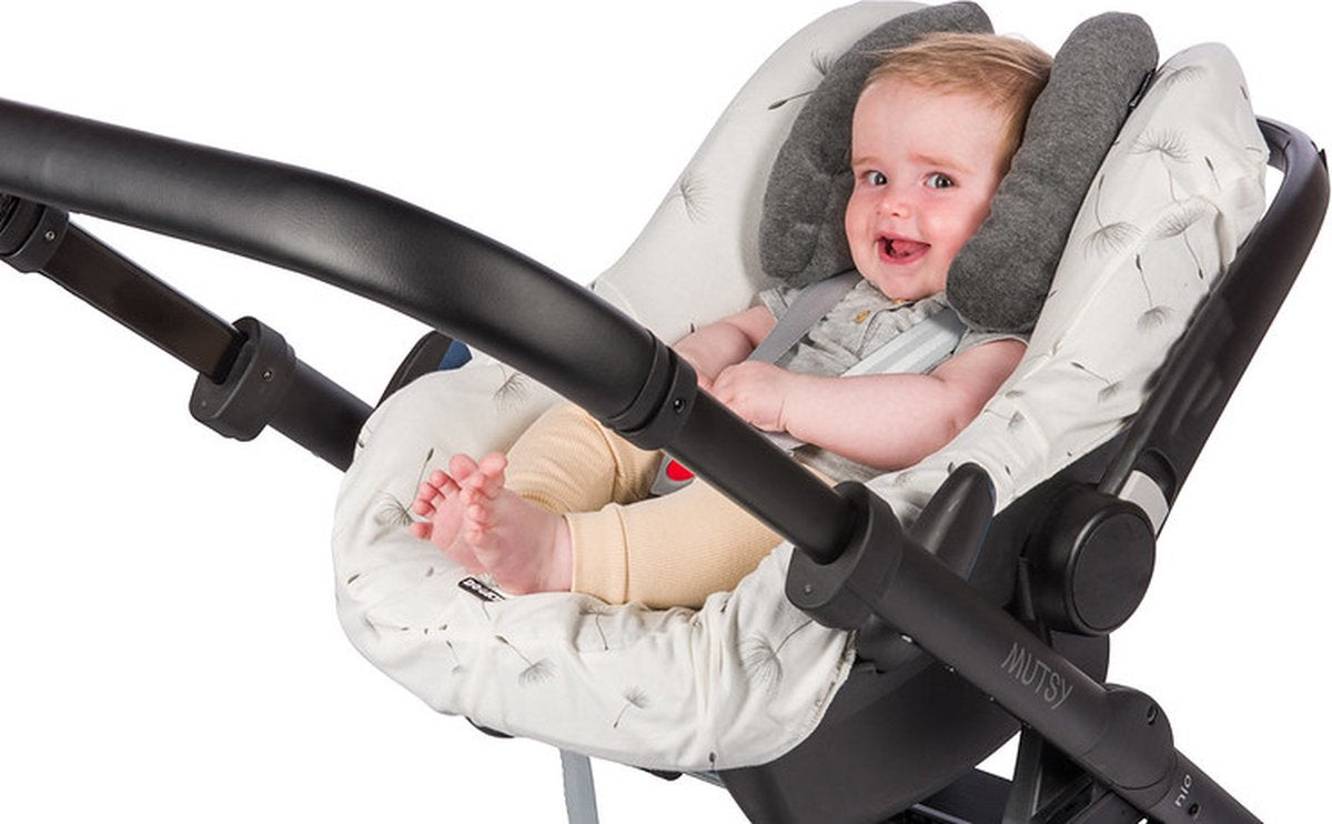 Dooky® dooky - coussin bébé - gris - 0-5 ans - support tête et cou - pour poussette et siège auto
