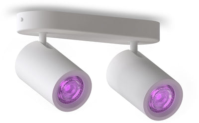 Plafonnier intelligent Calex - 2 lumières - spot intelligent en saillie - ovale - blanc
