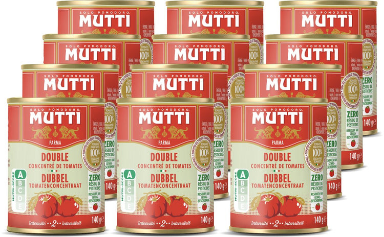 Purée de tomates Mutti double concentrée zrp - 12 x 140 grammes