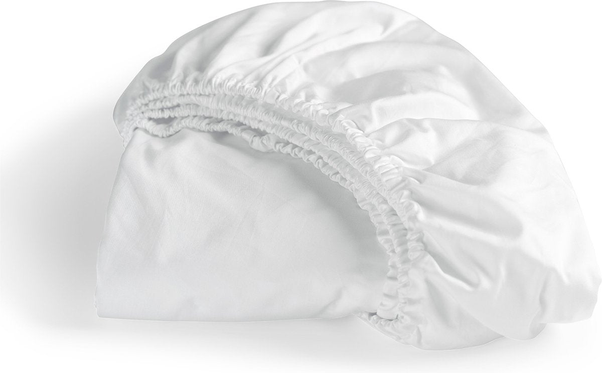 Cendrillon - dimanches - drap housse - satin 100% coton - 80x210 cm - jusqu'à 25 cm - blanc
