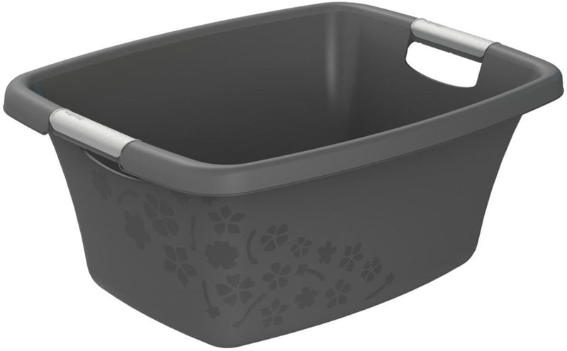 Basket Rotho à laverie 25 litres fleurs gris