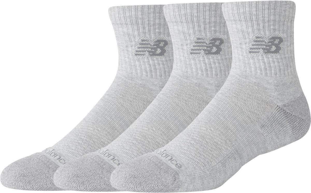 New Balance Active Quarter Sock Lot de 3 chaussettes de sport unisexes - gris athlétique chiné