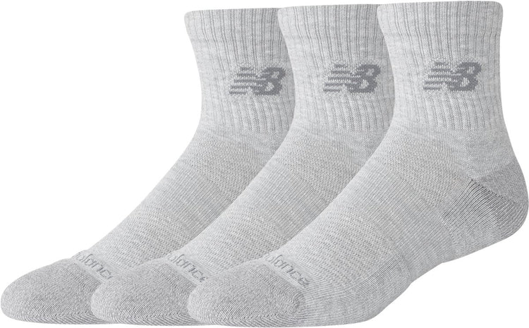New Balance Active Quarter Sock Lot de 3 chaussettes de sport unisexes - gris athlétique chiné
