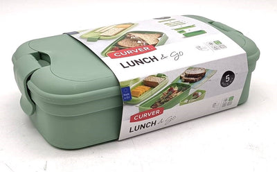 Curver lunch go - boîte de conservation des aliments - boîte à lunch - avec couverts - 2 3 compartiments - vert