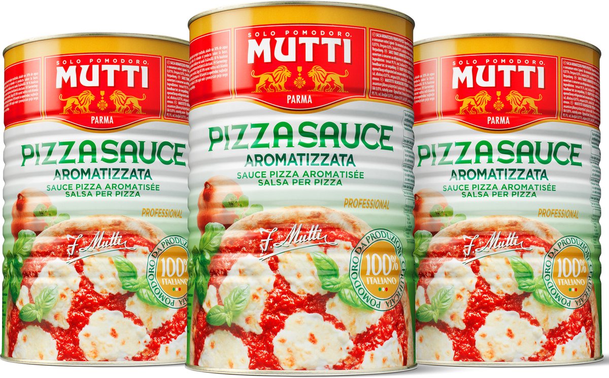 Sauce à pizza Mutti aromatizzata - 3 x 4,1 kg