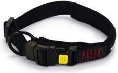 Beeztees collier pour chien parinca - nylon noir - 50-55 cm x 25 mm