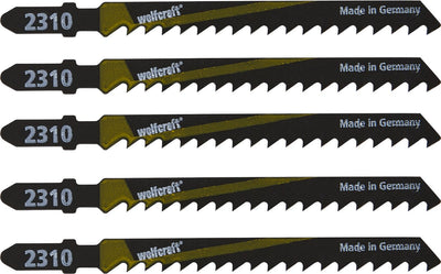 Wolfcraft - 5 lames de scie sauteuse - lame de scie sauteuse tige en T - 100 mm - 2360000