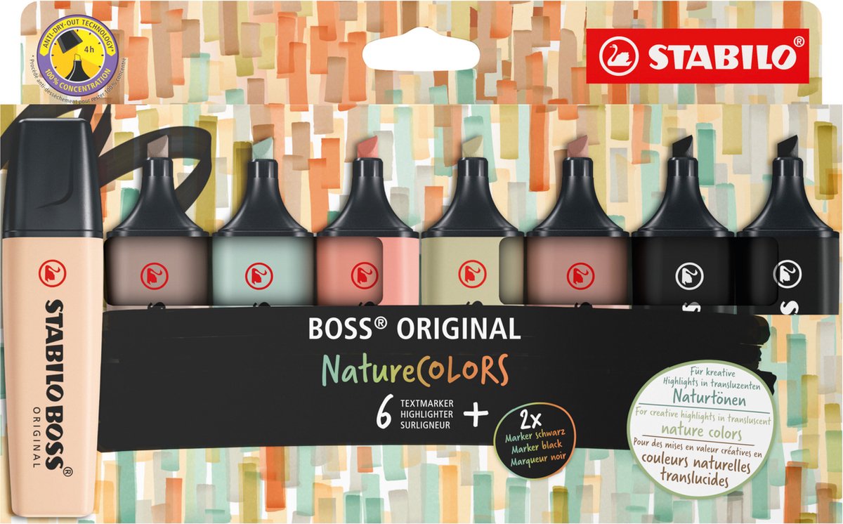 Stabilo Boss Original Marker Set 8 pièces de Naturecolors