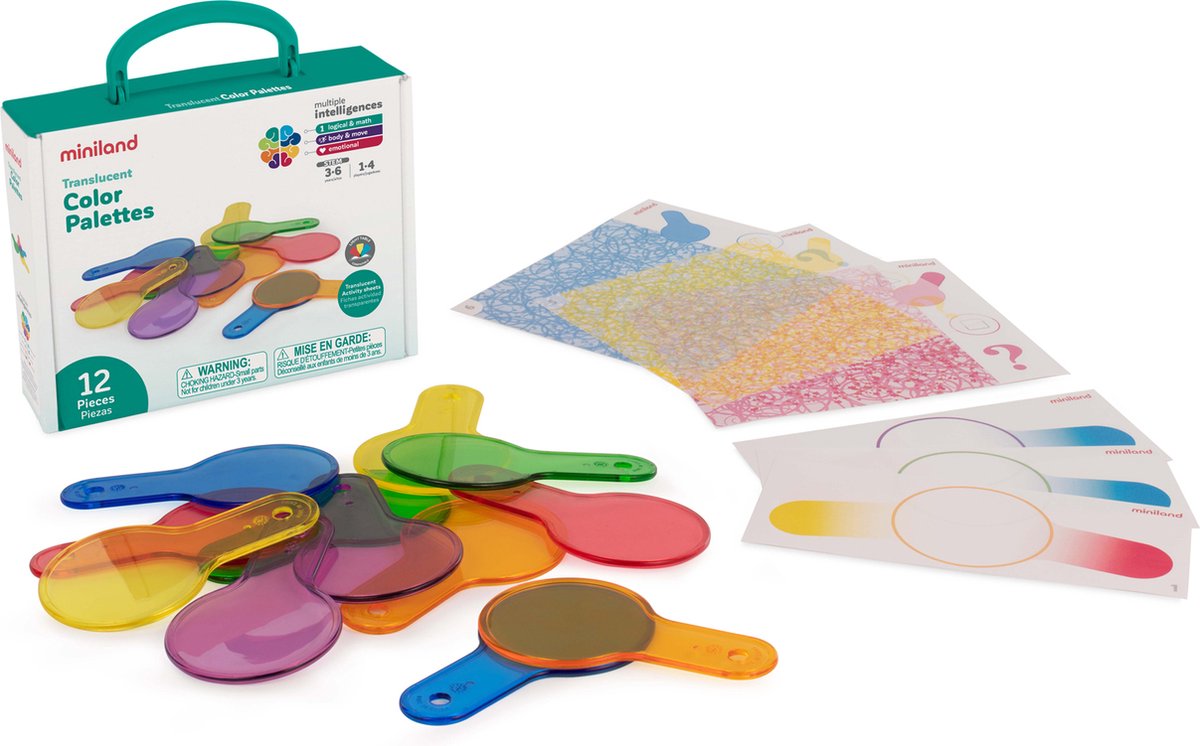 Miniland jouets éducatifs miniland lightpad transparents - palettes de couleurs