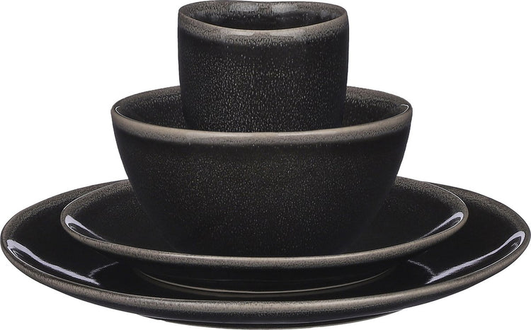 Service de table tabo décorations Mica pour 4 personnes - noir