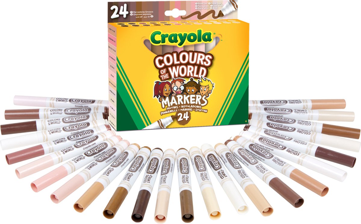 Crayola - couleurs du monde - feutres - 24 couleurs - pour enfants