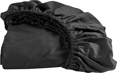 Drap-housse Cendrillon - 1 personne - jersey - 100% coton - jusqu'à 25 cm de hauteur - noir