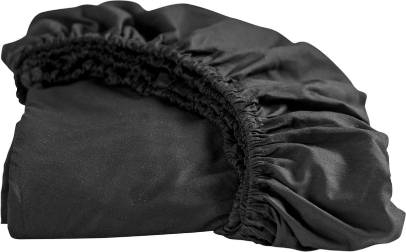 Drap-housse Cendrillon - 1 personne - jersey - 100% coton - jusqu'à 25 cm de hauteur - noir