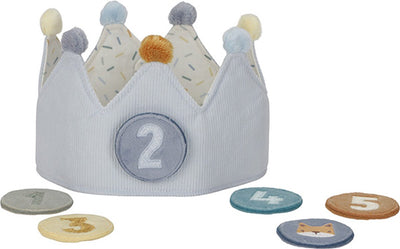 Little Dutch - couronne d'anniversaire en tissu avec chiffres - bleu