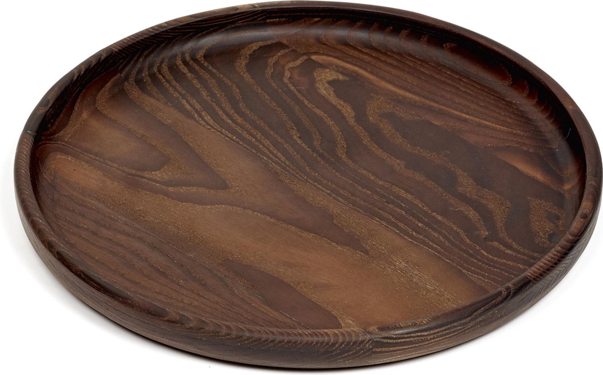 Pascale naessens serax plateau en bois pur rond marron foncé 29 x 2,5 cm