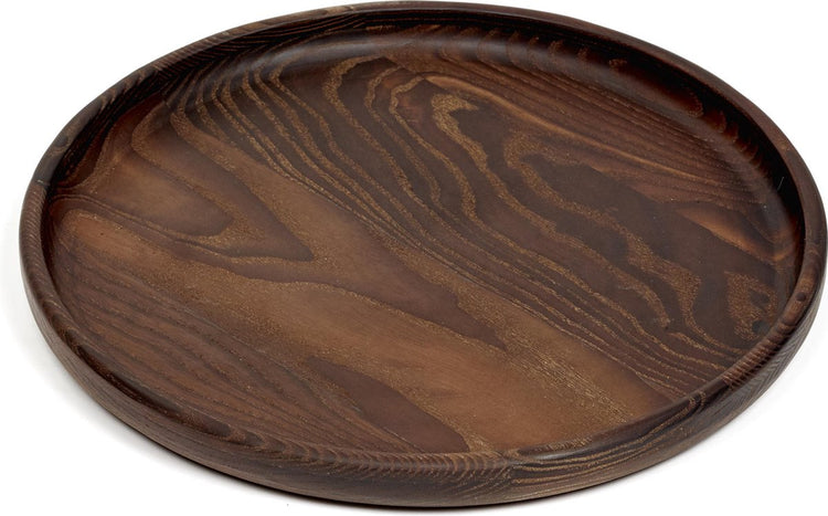 Pascale naessens serax plateau en bois pur rond marron foncé 29 x 2,5 cm