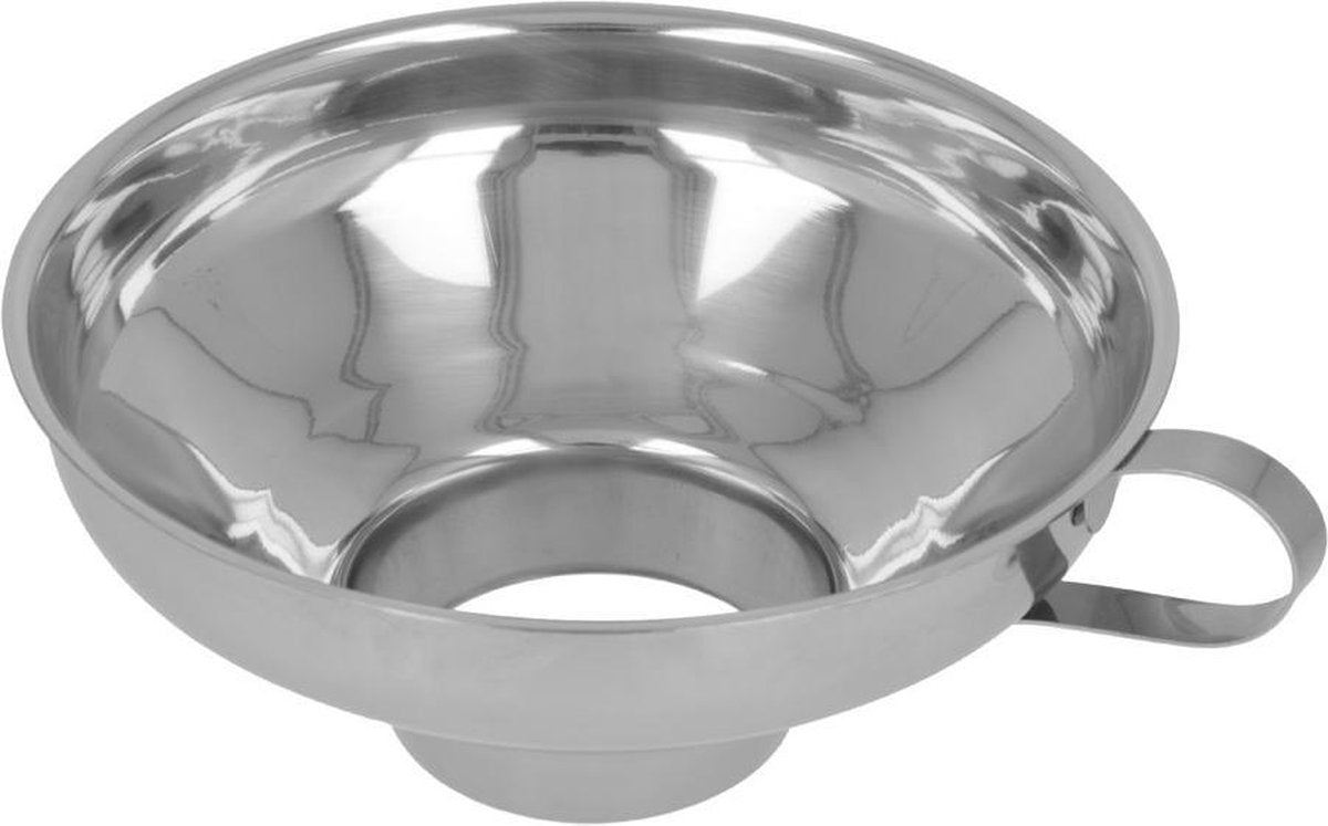 Metaltex - entonnoir - 14,5 cm - acier inoxydable - argent - avec poignée