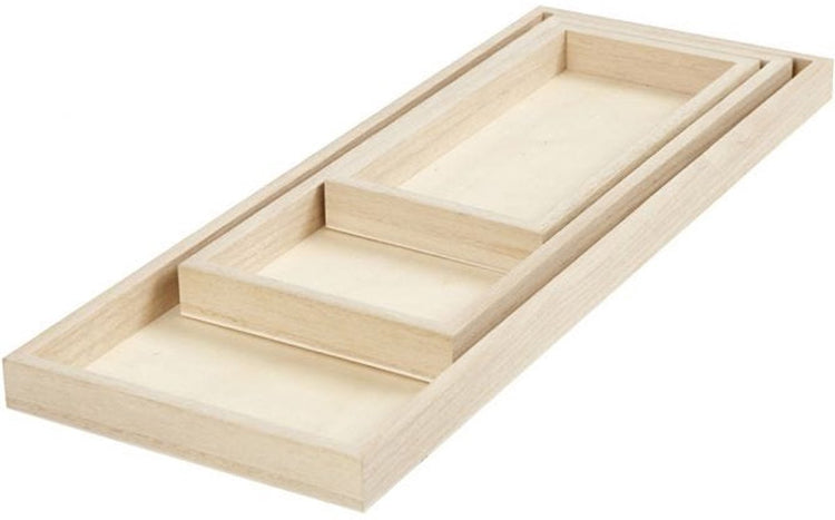 Plateaux Creativ company, l: 20+30+40 cm, l: 10+12+15 cm, 3 pièces 1 boîte
