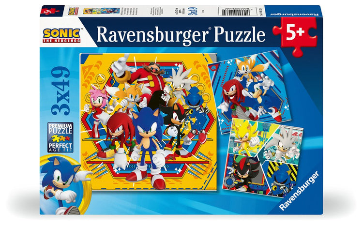 Puzzle Ravensburger 3 puzzles - Sonic Abenteuer - 49 pièces.
