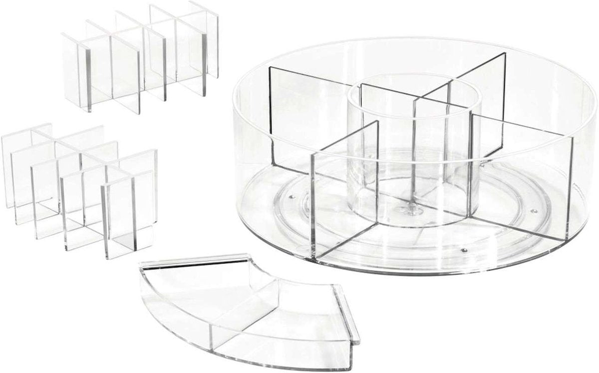 Plateau tournant Idesign pour maquillage et cosmétique transparent - Sarah Tanno