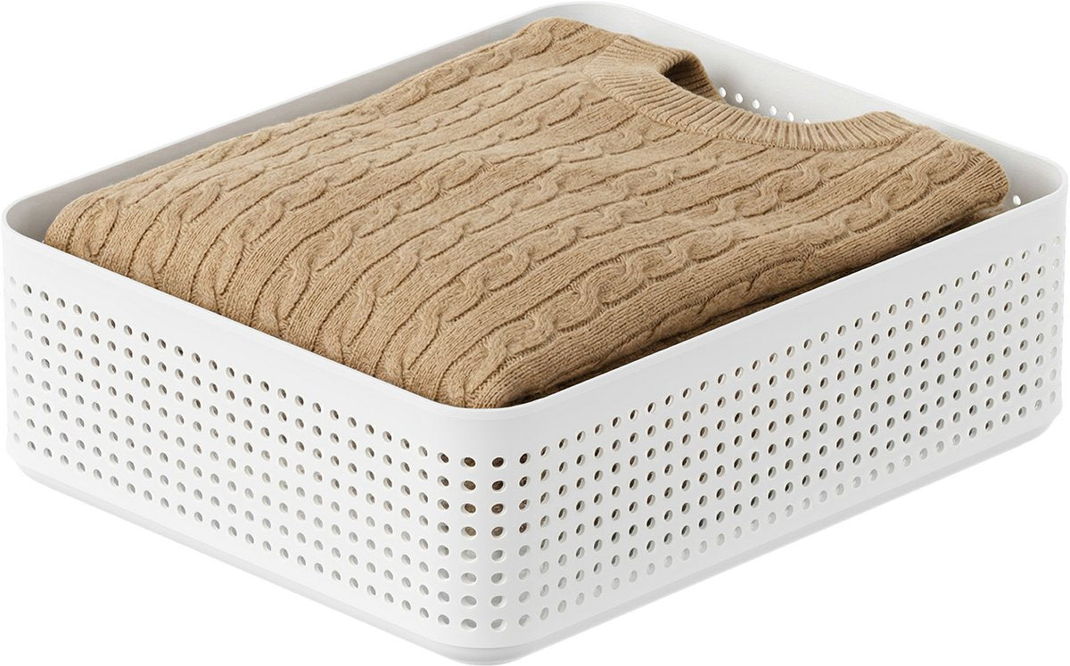 Organisateur de garde-robe Rotho wop - panier xl - blanc