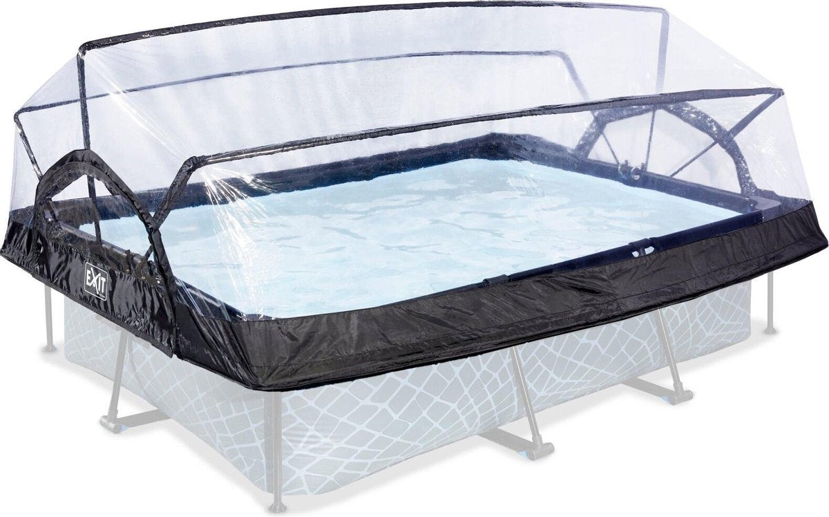 Exit toys auvent de piscine exit 220x150cm - dôme de piscine - universel - accessoire de piscine - résistant aux intempéries