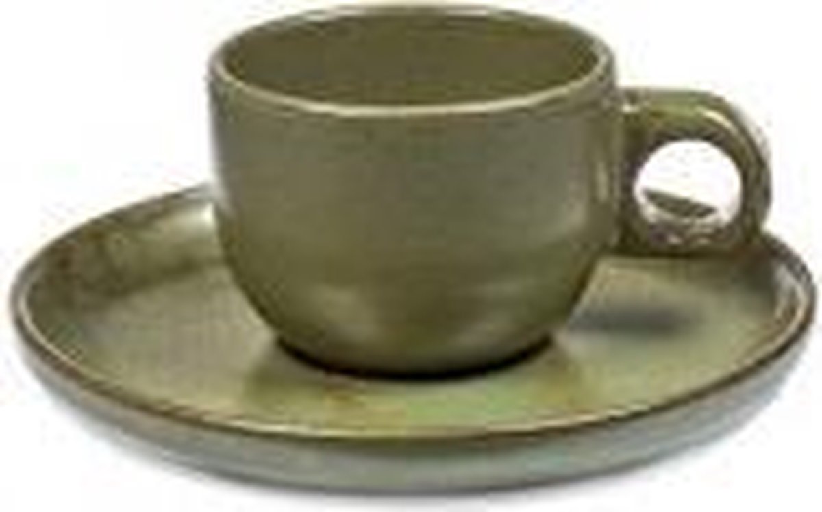 Serax - surface sergio herman - tasse à expresso + soucoupe - vert camo - 13 ø - 4 pièces
