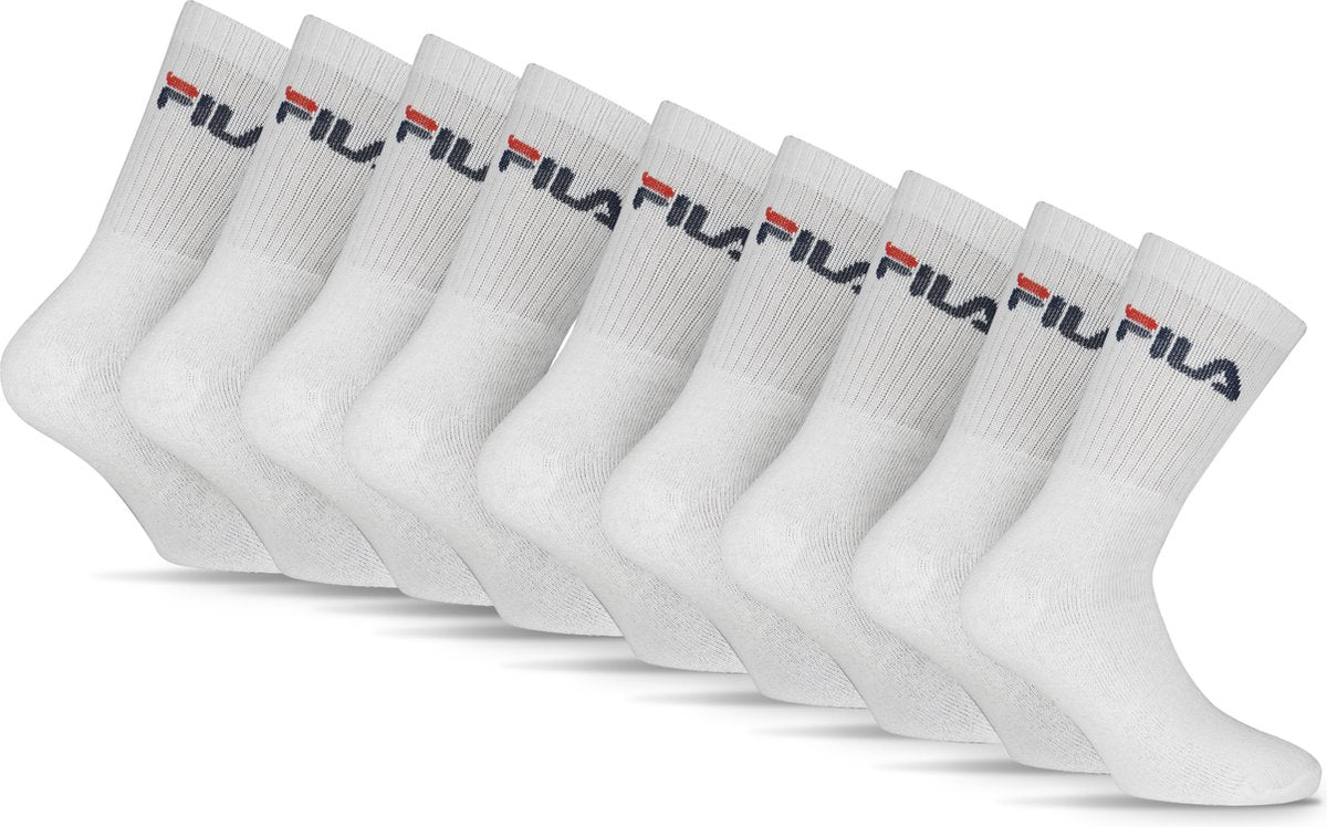 Chaussettes de sport Fila Tennis - taille 43 46 - paquet de 9 - blanc