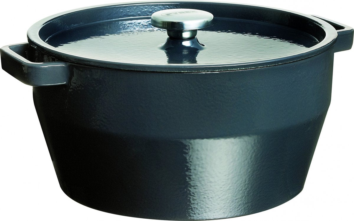 Cocotte Pyrex à cuisson lente - grise - 28 cm - 6,3 l