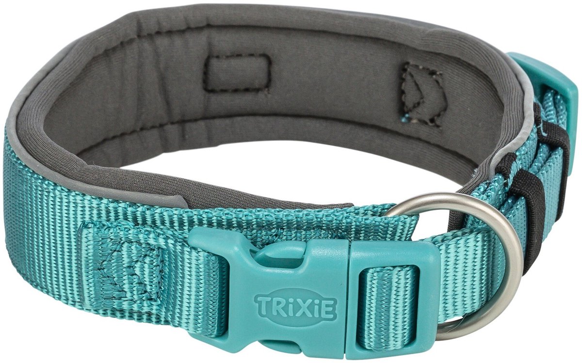 Collier pour chien Trixie - gris aqua graphite extra large premium - 40-48x4 cm, réglable, réfléchissant