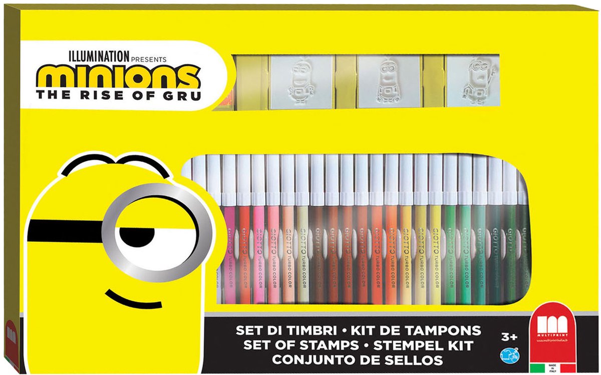Ensemble de couleurs multiprint Minions avec timbres, 41dlg.