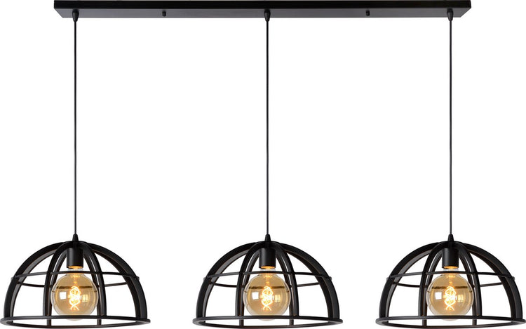Lucide dikra - lampe suspendue - ø 40 cm - 3xe27 - noir