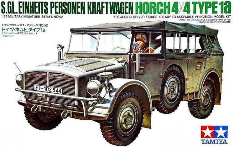 Tamiya – kit de construction de véhicules militaires, 35052 véhicules allemands horch 4x4 type 1a en plastique, 1:35, modélisme