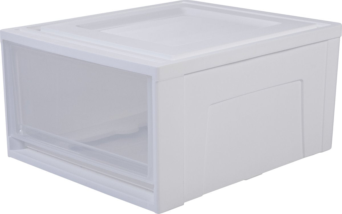 Tiroir empilable maxi tiroir Iris - 30l - plastique - blanc transparent