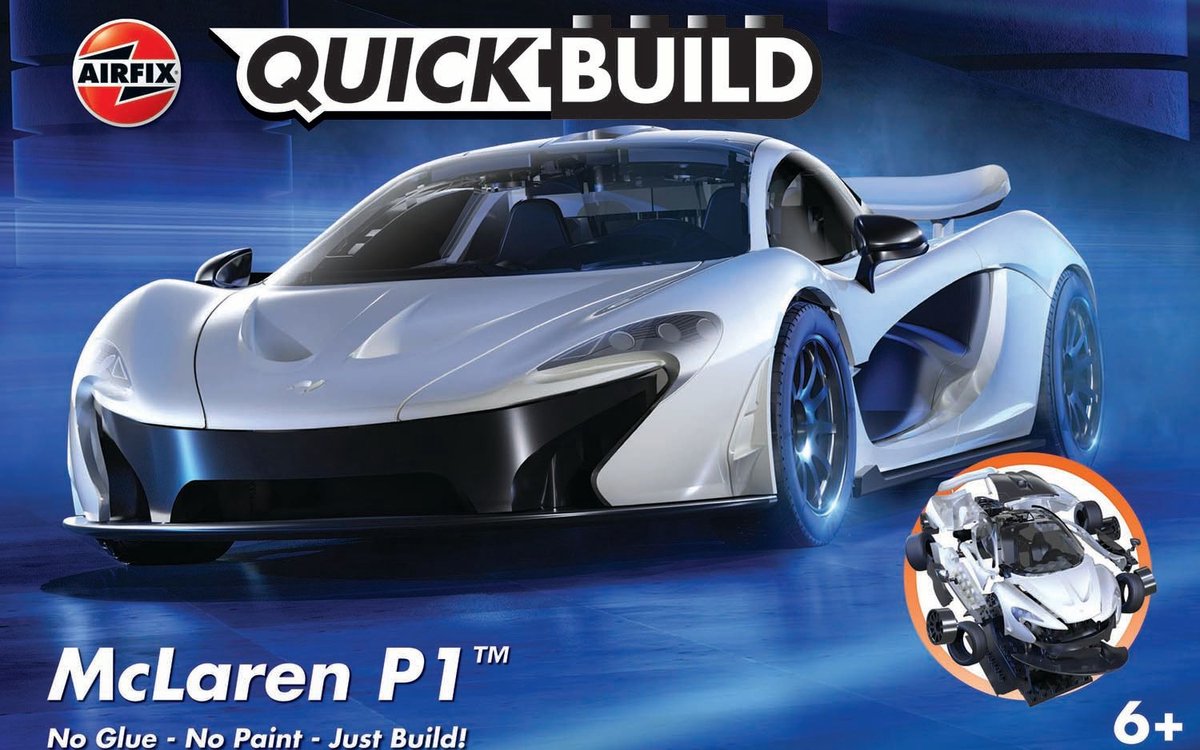 Kit de construction de maquettes Airfix - j6028 quickbuild mclaren p1 - blanc - plastique de voiture de sport - - modélisme