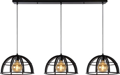 Lucide dikra - lampe suspendue - ø 40 cm - 3xe27 - noir