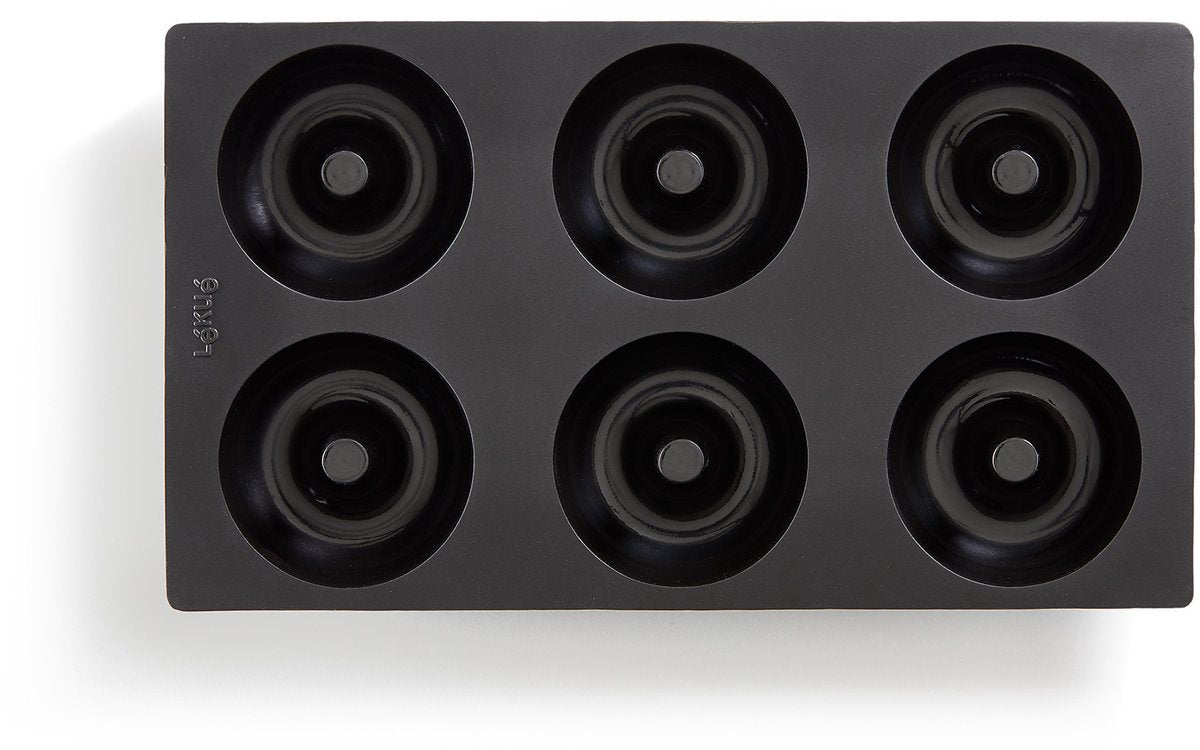 Lékué moule à pâtisserie 6 beignets ou bagels - silicone - noir