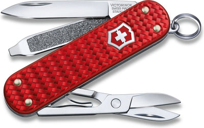 Couteau de poche Victorinox classic précieux alox - rouge iconique - 5 fonctions