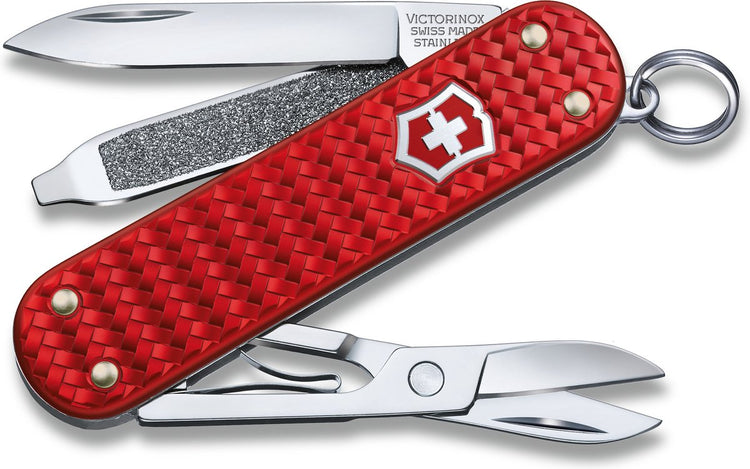 Couteau de poche Victorinox classic précieux alox - rouge iconique - 5 fonctions