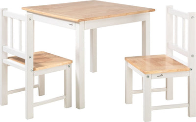 Geuther Chaises pour enfants pour tout-petits avec table pour enfants - Groupe de sièges pour enfants - Groupe de sièges pour enfants 3 pièces en bois - Table à peindre pour enfants - blanc