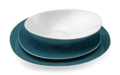Médard de noblat - sven sarcelle - service de vaisselle 18 pièces - 6 personnes - porcelaine